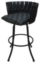 Set of 3, Metalona Counter Stool, Black Vinyl, Black, 26"