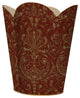 Red Damask Wastepaper Basket, No Tissue Box Cover