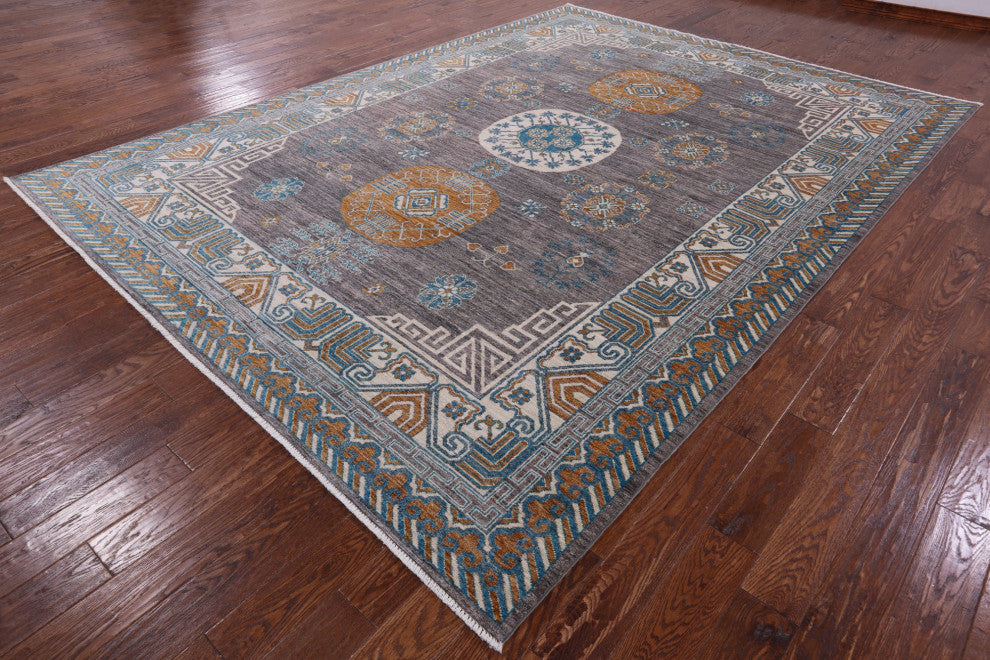 Handmade Khotan Wool Rug 9' 1" X 12' 3" Q9435