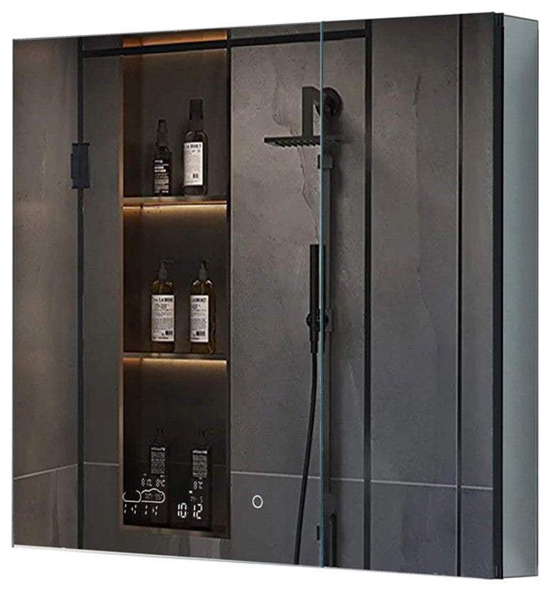 Lexora Savera LED Medicine Cabinet, Defogger, 36 in. X 36 in.