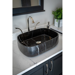 Eden Bath EB_S058NM-H Rounded Rectangular Vessel Sink in Nero Marquino Marble