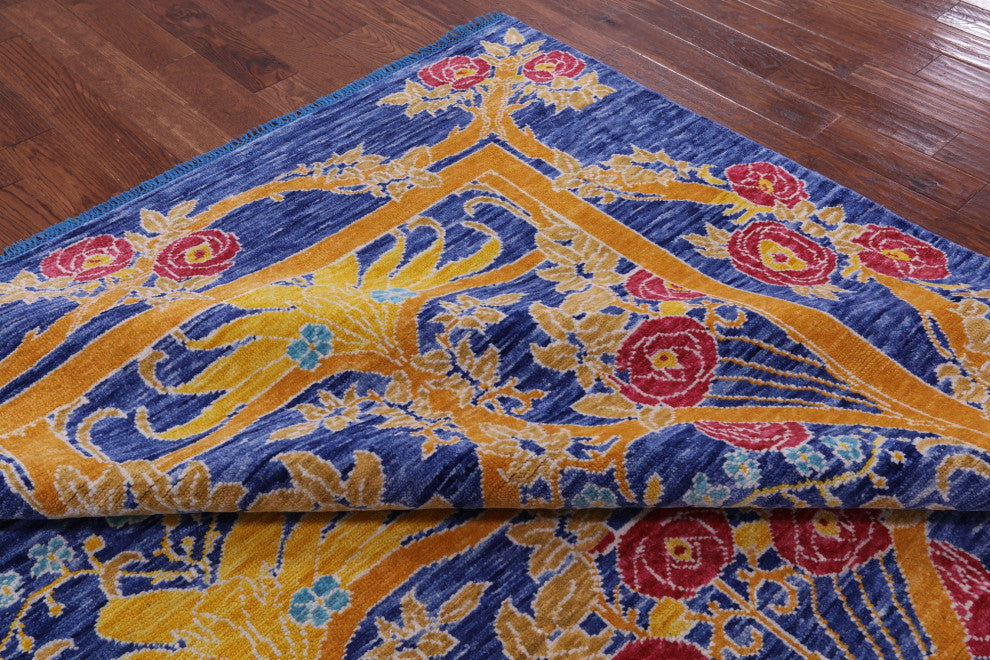 10' Square William Morris Hand-Knotted Wool Rug - Q14969