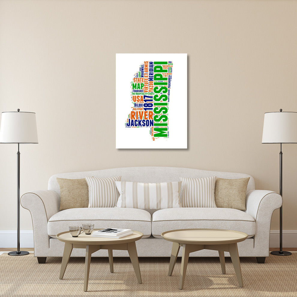 "Mississippi Word Cloud Map" Fine Art Print