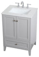Elegant Decor Sommerville 24" Single Quartz Top Bathroom Vanity in Gray