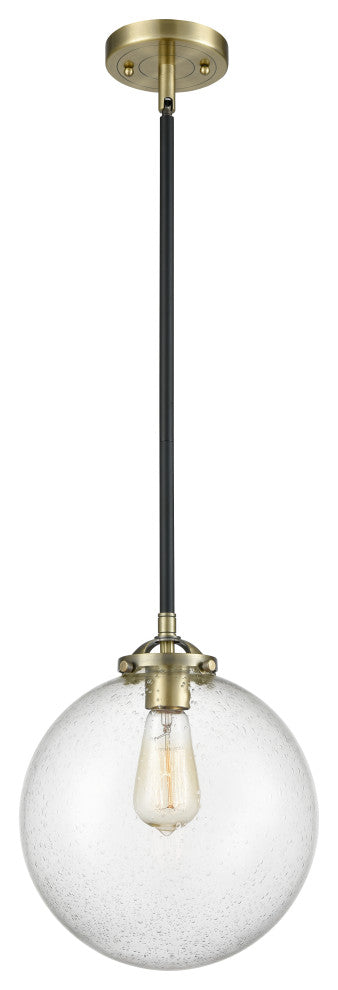 X-Large Beacon 1-Light Mini Pendant, Black Antique Brass, Seedy