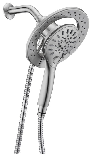 Valkrie 3-Spray Dual Wall Mount Fixed and Handheld Shower Head, Brushed Nickel
