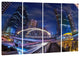 "Modern Bridge" Cityscape Photography Canvas Print, 4 Panels, 48"x28"
