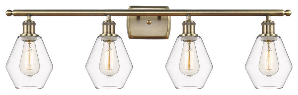 Innovations 516-4W-AB-G652-6 4-Light Bath Vanity Light, Antique Brass