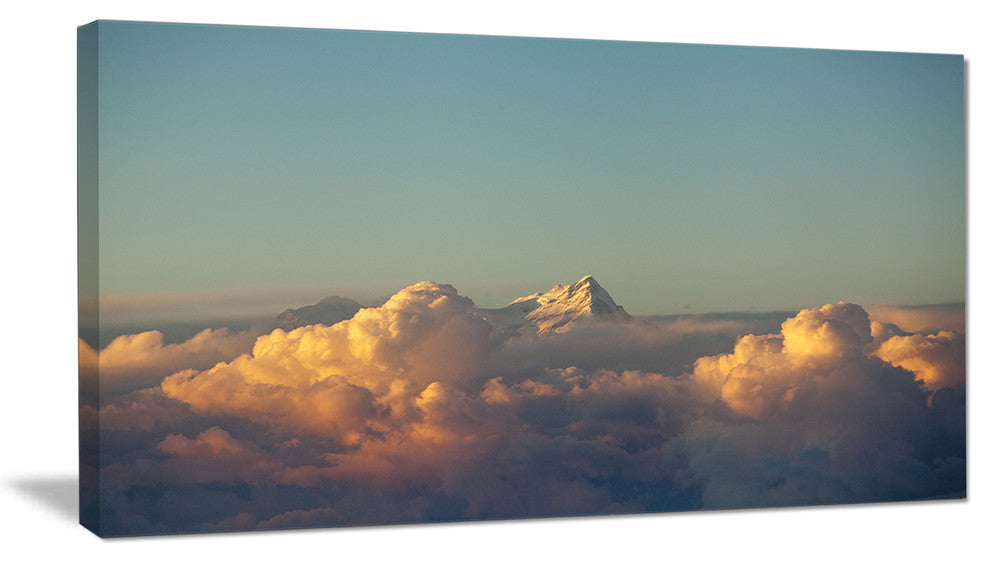 "Orange Clouds Colorful Sunset in Sky" Wall Art Landscape, 40"x20"