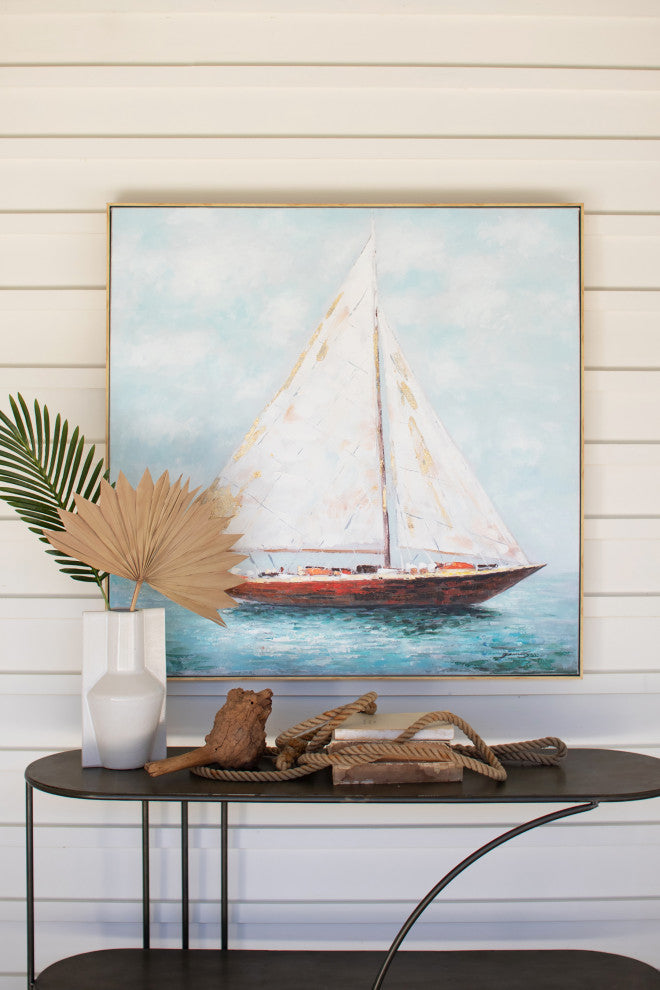 Kalalou Car1655 Oil Painting - Framed Sailboat