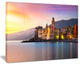 "Old Mediterranean Town at Sunrise" Large Wall Artwork