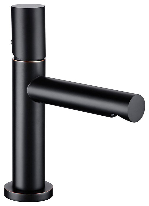 Wasser Solid Brass Single Handle Bathroom Sink Faucet, Matte Black