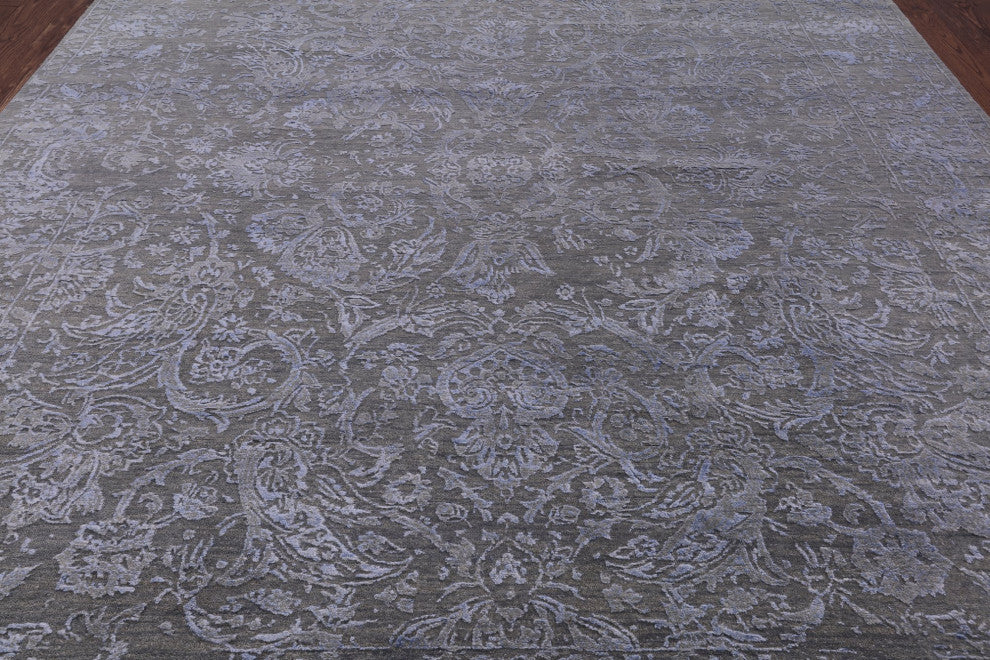 Hand Knotted Persian Wool and Silk Rug 8' 2" X 10' 3" Q6209