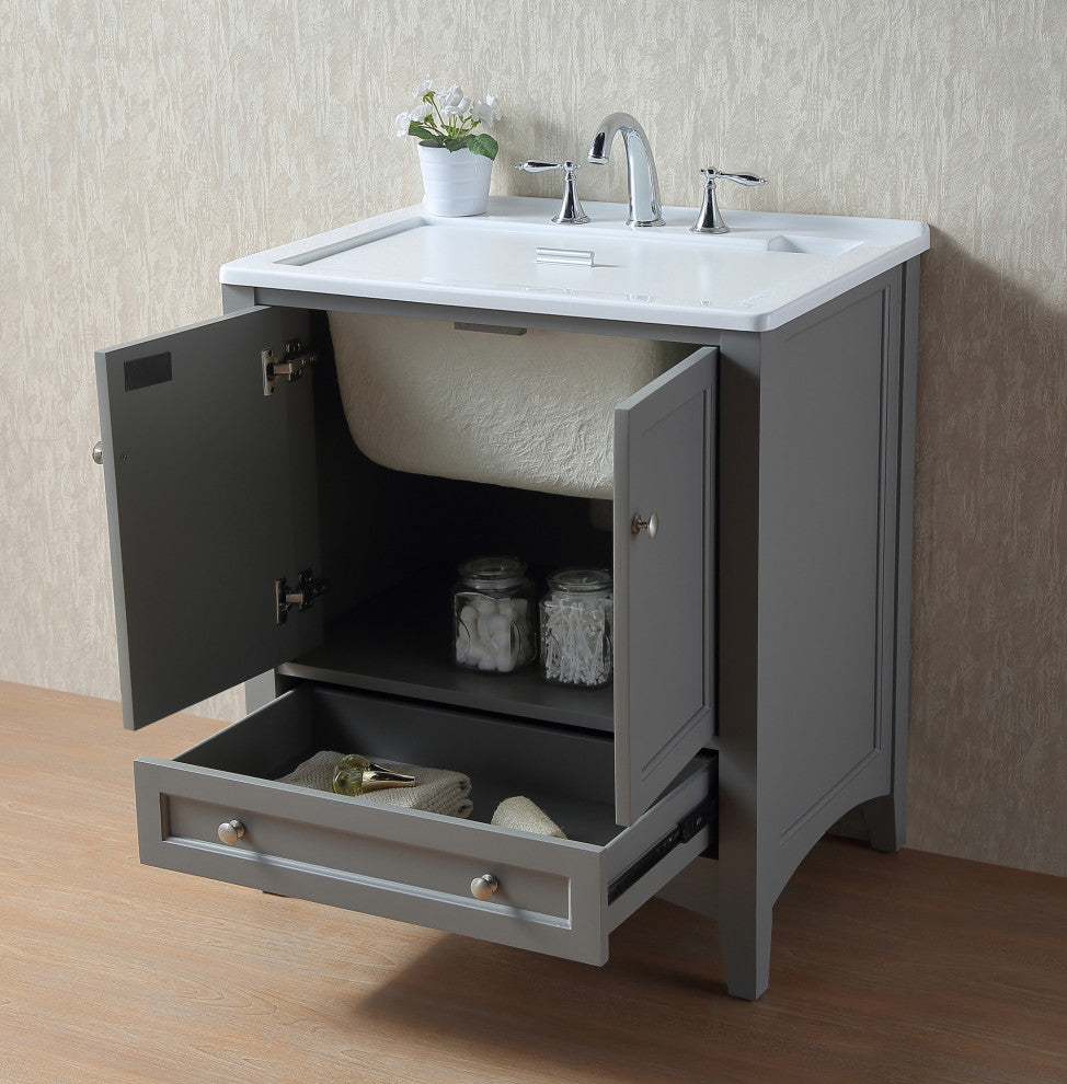 Stufurhome Delia 30" Laundry Utility Sink, Gray