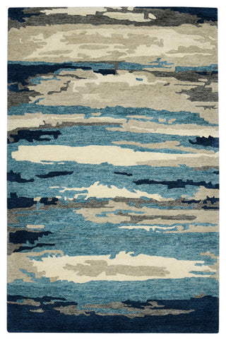Abstract Gunter Area Rug, Blue, 4' x 6', Abstract