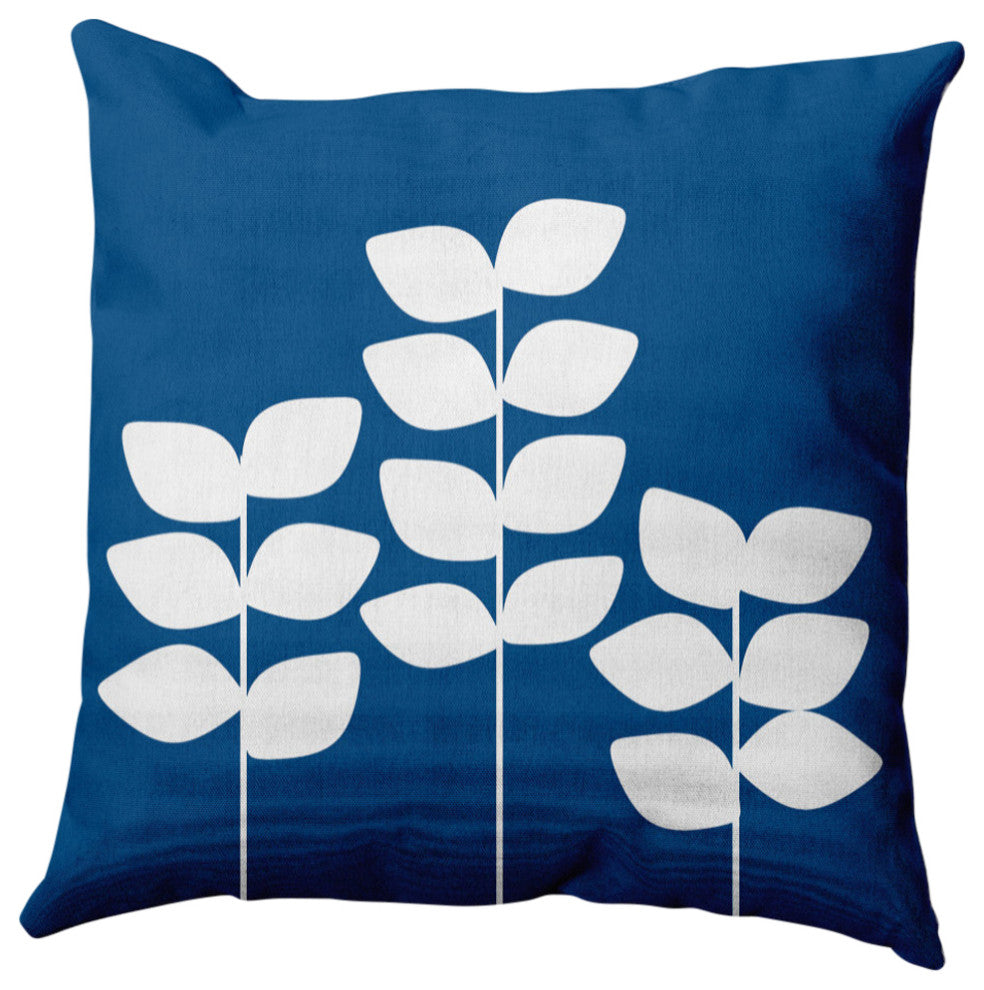 Simple Stems Decorative Throw Pillow, Dark Cobalt Blue, 26"x26"
