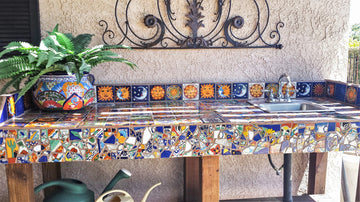 Broken Talavera Mexican Tile in Mixed Decorative Tiles, 10 Pounds