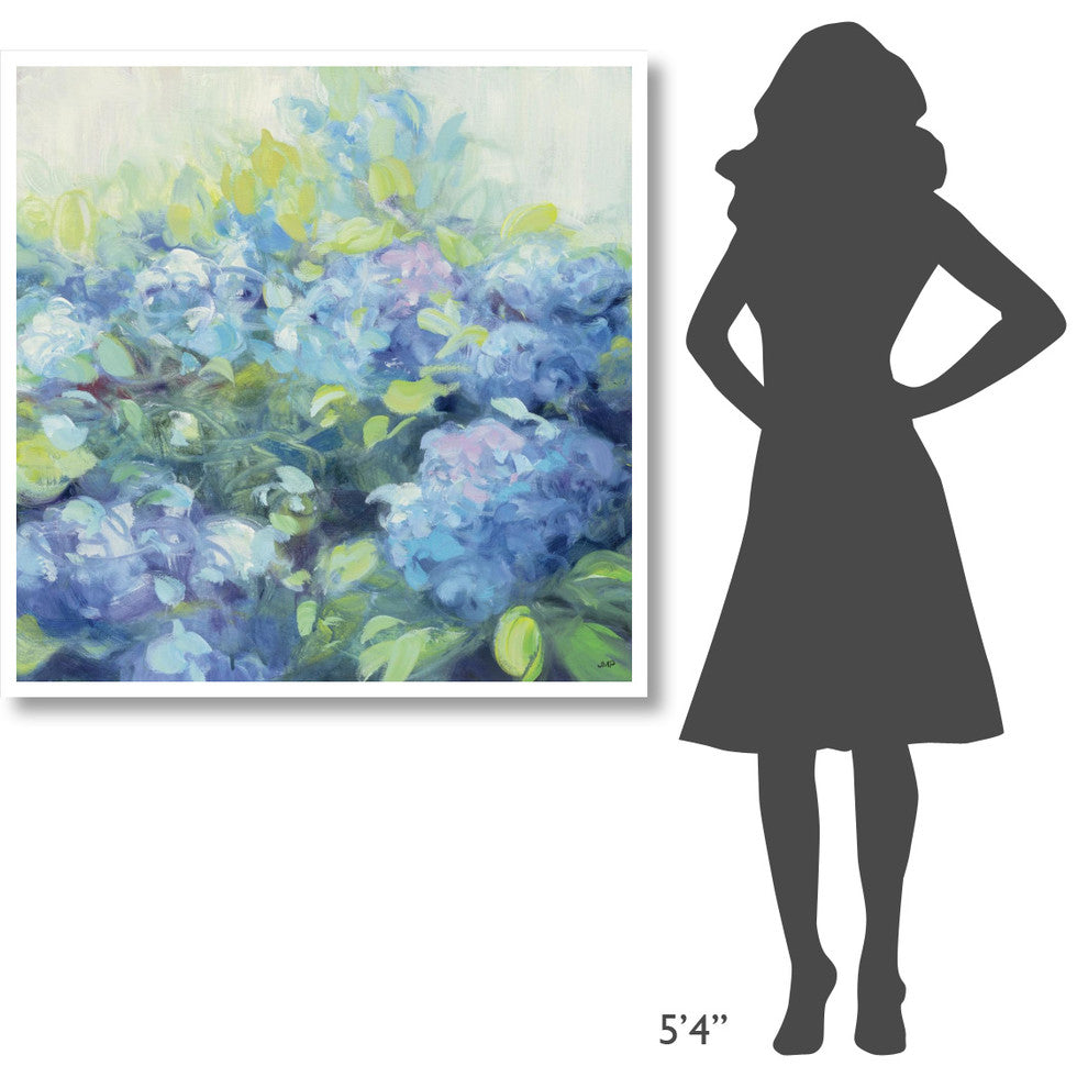 "Bright Hydrangea II" Digital Paper Print by Julia Purinton, 42"x42"