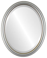 Pasadena Framed Oval Mirror, Silver Shade, 21"x25"