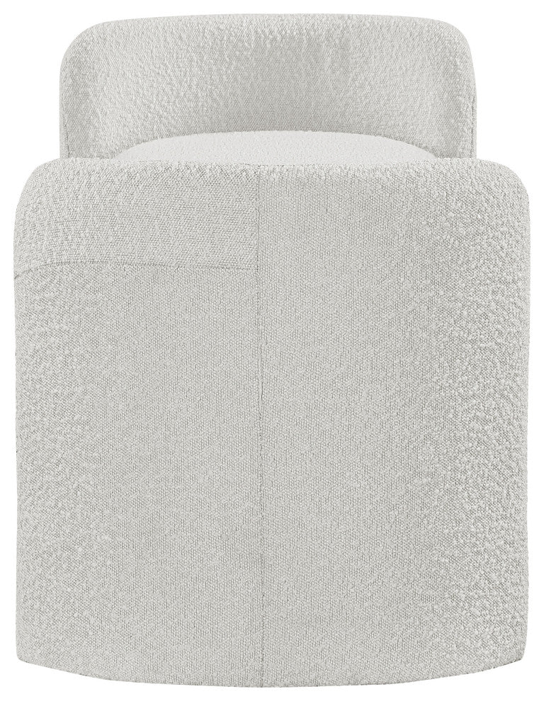 Peyton Boucle Fabric Upholstered Bench, Cream