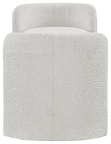 Peyton Boucle Fabric Upholstered Bench, Cream