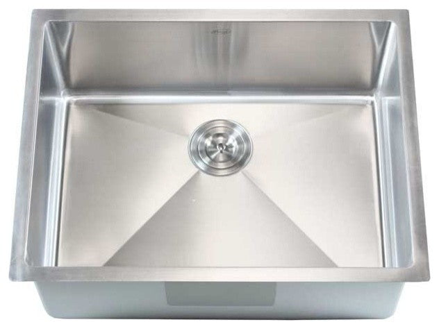 Stainless Steel Undermount Single Bowl Bar Sink, Brushed Finish, 26"