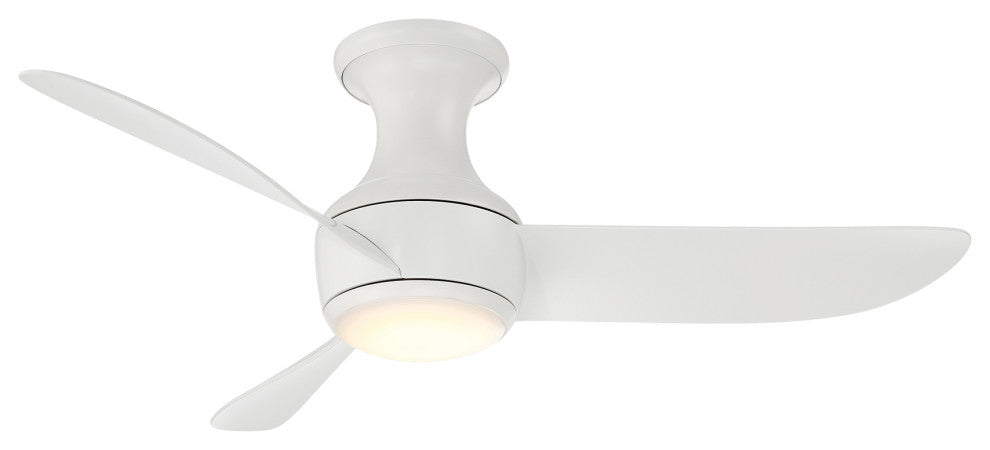 Corona 3-Blade Flush Mount Ceiling Fan, Matte White