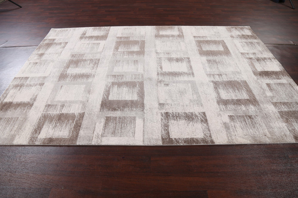 Geometric Transitional Oriental Turkish Rug Contemporary Carpet 7x10