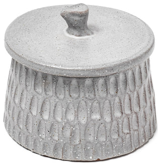 Azul, Large 5L x 5W Gray Ceramic Detailed Decorative Box