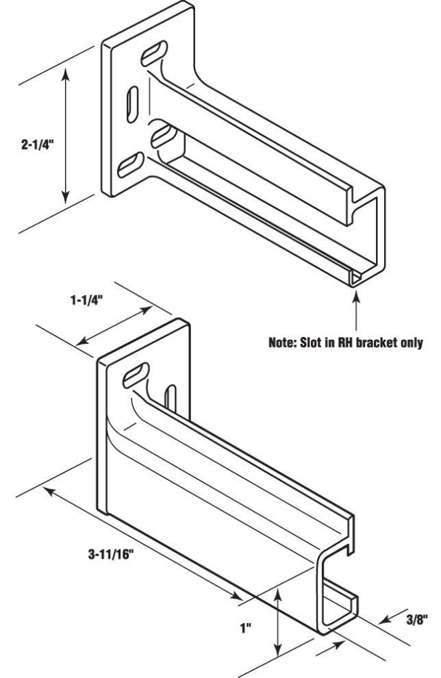 Drawer Track Back Plate, 3/8"x1", Plastic, White, 1-pair