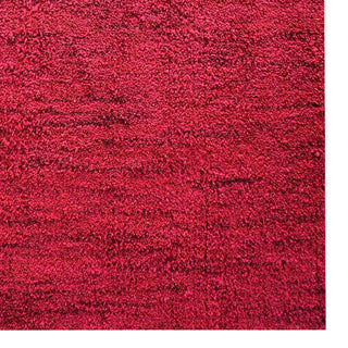 Hand Knotted Loom Silk Area Rug Solid Dark Red
