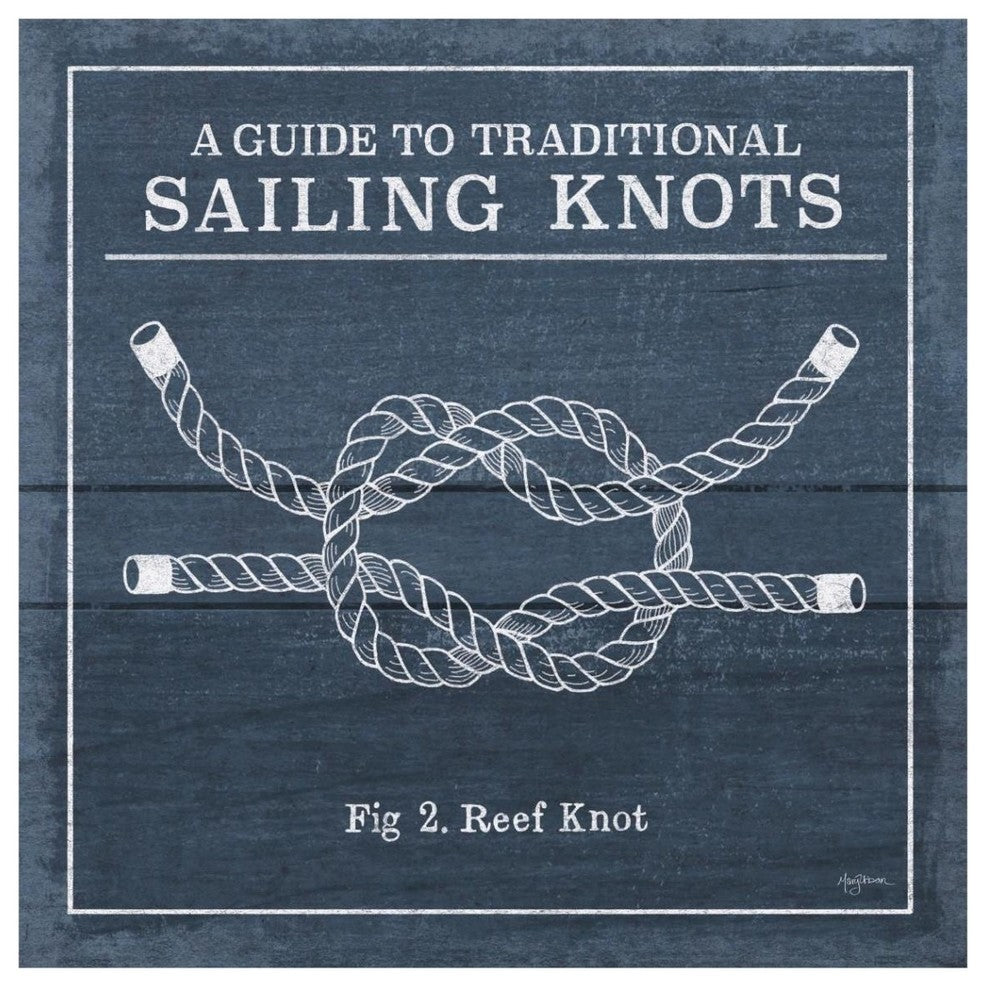 "Vintage Sailing Knots III" Digital Paper Print by Mary Urban, 42"x42"