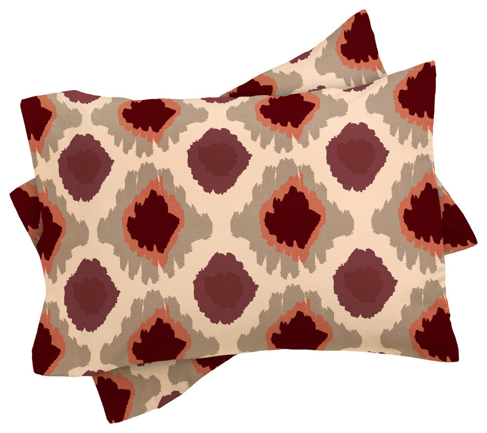 Allyson Johnson Bohemian Marsala Ikat Duvet Cover Set, Twin XL