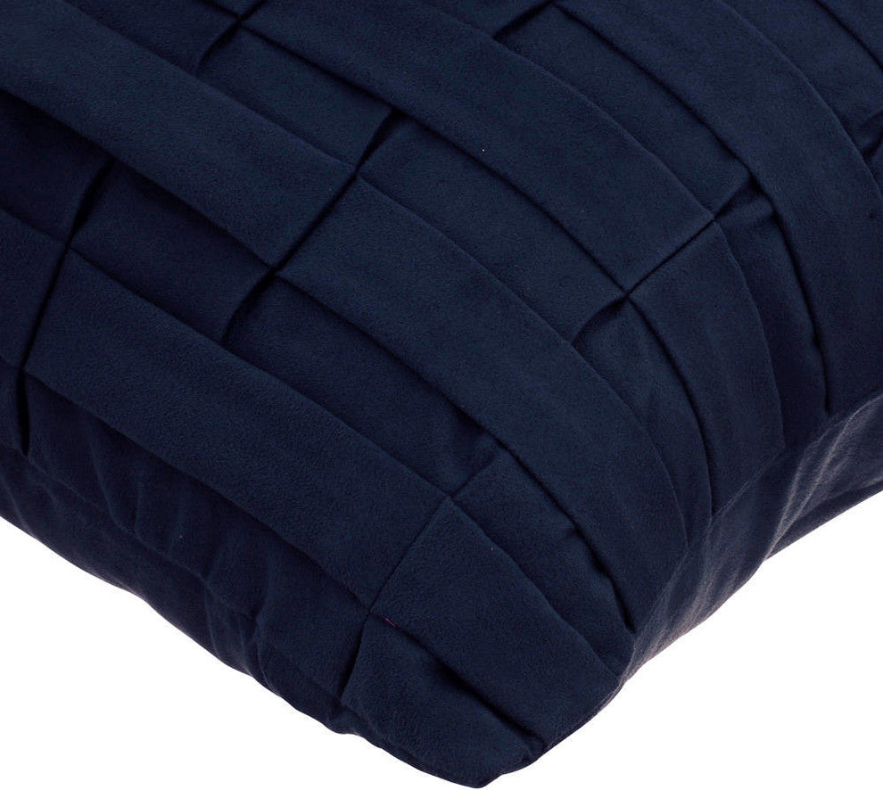 Blue Decorative Pillow Covers 12"x12" Suede Fabric, Navy Blue Love Tune