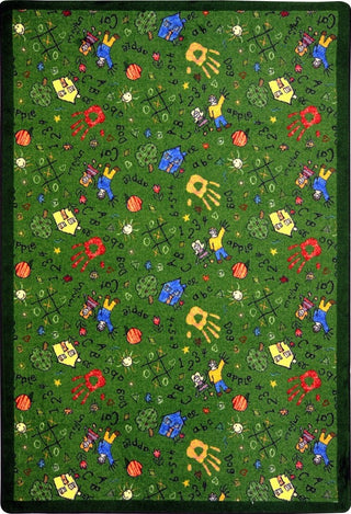 Playful Patterns Rug, Scribbles, 5'4"x7'8", Green