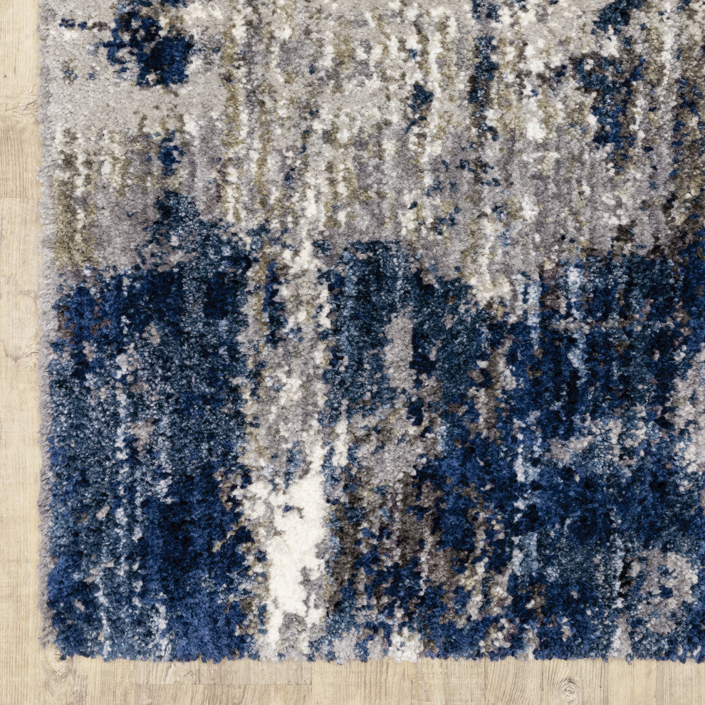 Ashton Galaxy Shag Grey/Blue Area Rug, 3.10X5.5