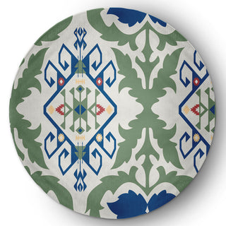 Bombay Medallion Spring Chenille Rug, Dark Cobalt Blue, 5' Round