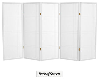 4' Tall Double Cross Shoji Screen, White, 6 Panels
