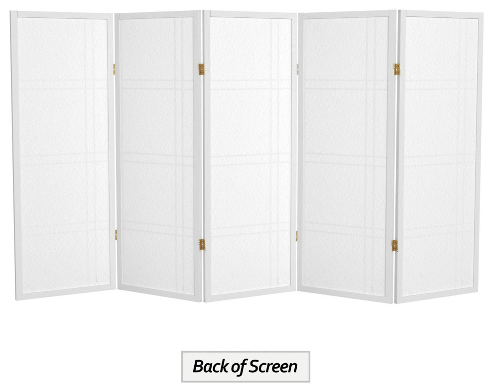 4' Tall Double Cross Shoji Screen, White, 6 Panels