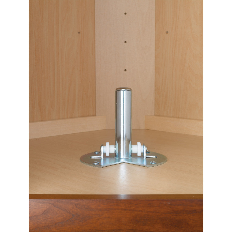 Polymer D-Shape 2-Shelf Lazy Susan for Corner Wall Cabinets, White, 22"W