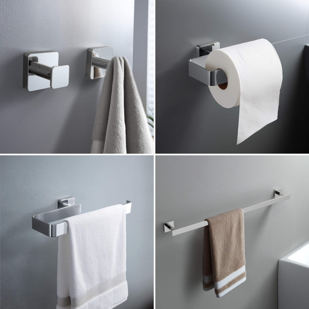 Blaze 5 Piece Bathroom Hardware Set, Chrome