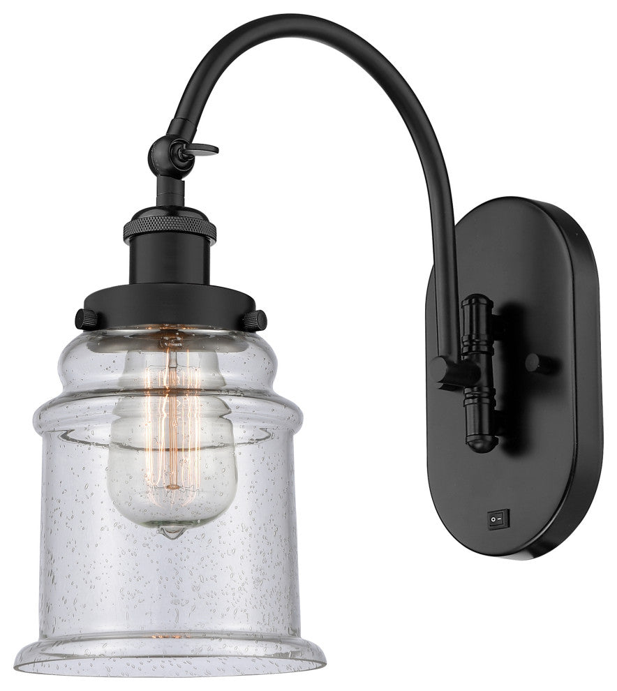 Innovations 918-1W-BK-G184-LED 1-Light Sconce, Matte Black