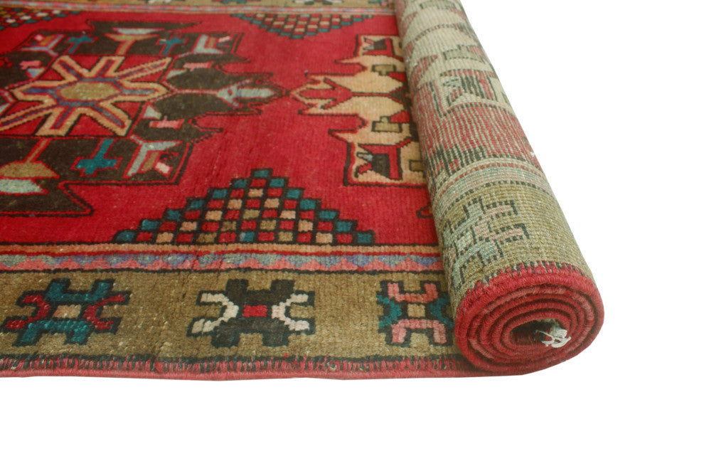 Fine Vintage Distressed Berry Red/Brown Runner, 3'3x9'10