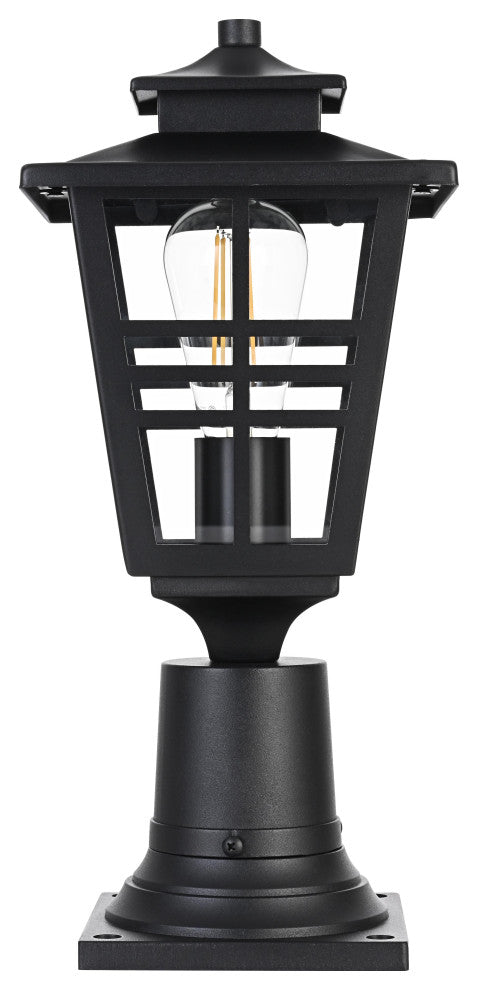 Home Living 7" Outdoor Post Light, Black