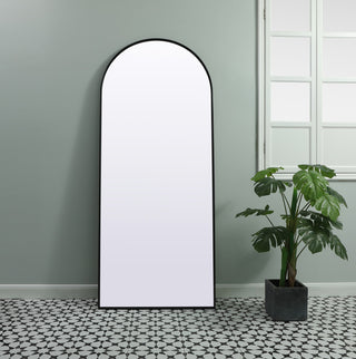 Metal Frame Arch Full Length Mirror 32X76 Inch, Black