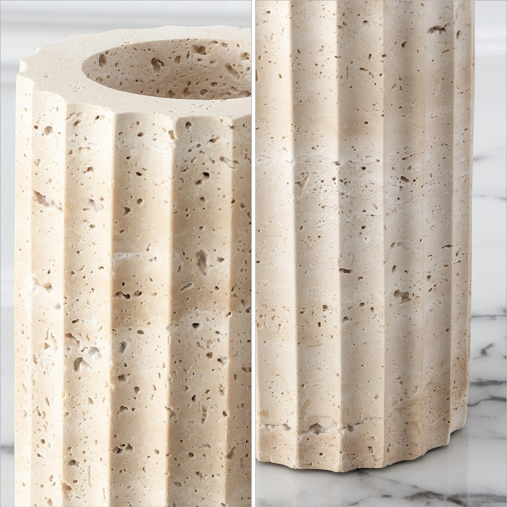 Safavieh Teroi Travertine Vase, Set of 2, Sand