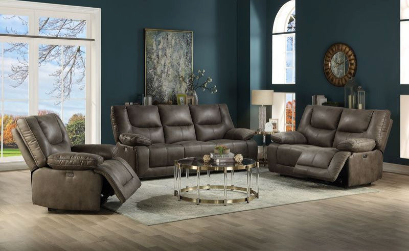 ACME Harumi Loveseat, Power Motion, Gray Leather-Aire