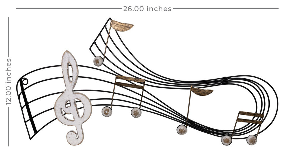 Metal Flowing Musical Bars D"cor Piece