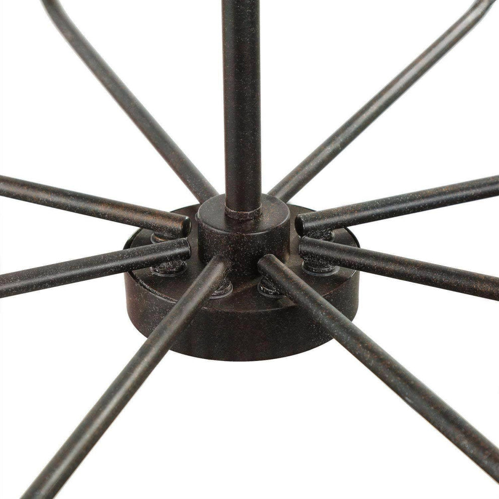 LNC 8-Light Antique/Vintage Finish Modern Candlestick Chaderlier 36"H, Black