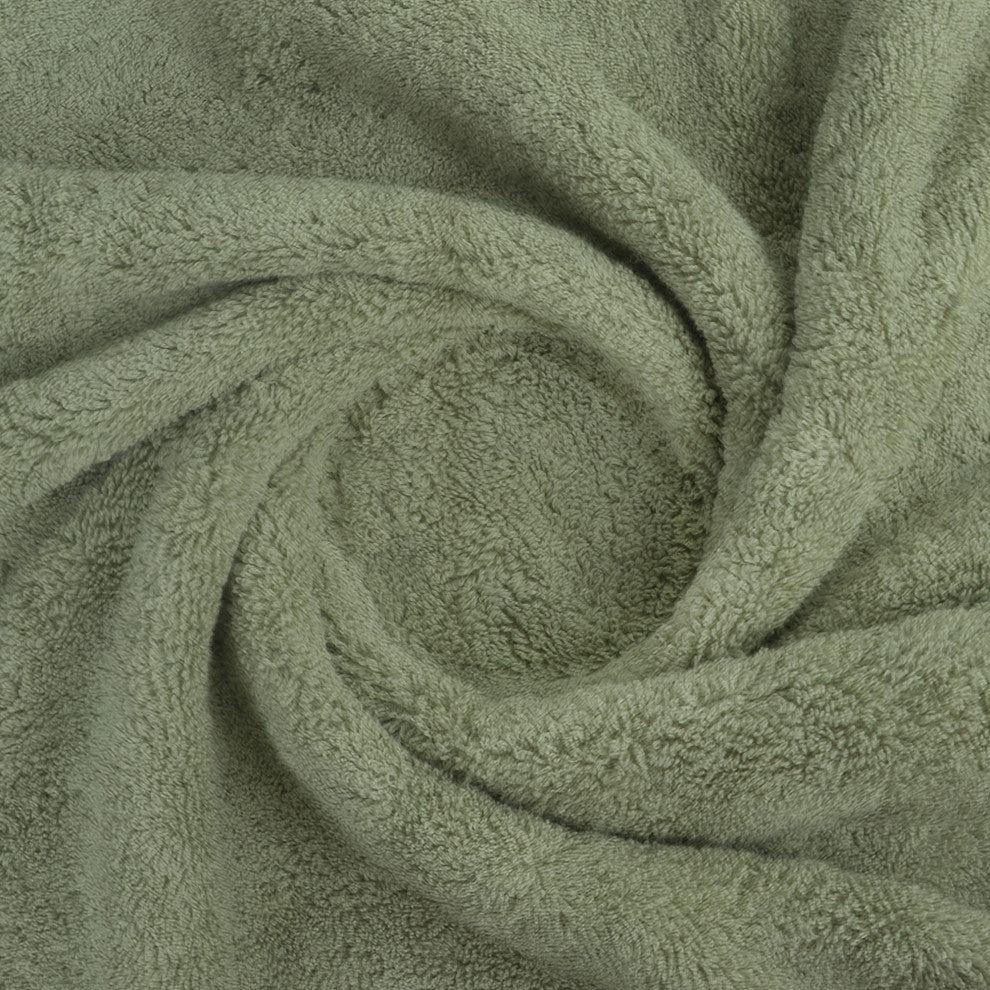 Organic Cotton 650 GSM Plush Feather Touch Quick Dry Bath Sheet, Green Tint, Pack of 4